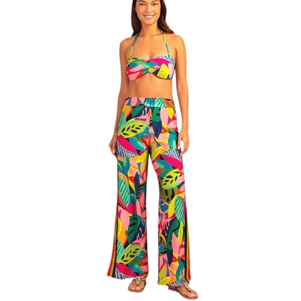 Brand new with Tags Trina Turk Rainforest Split Leg Swim Cover Up Pants Medium